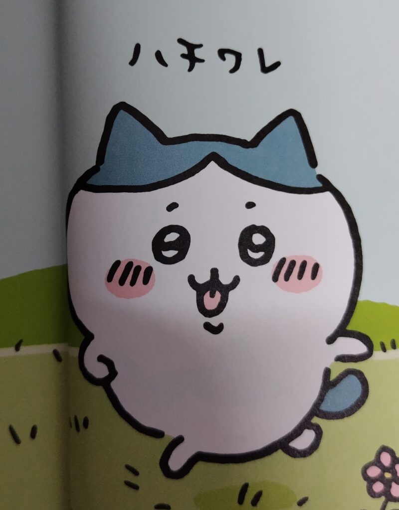 ちいかわコミックス1巻より。冒頭のキャラクター紹介ページのハチワレ。