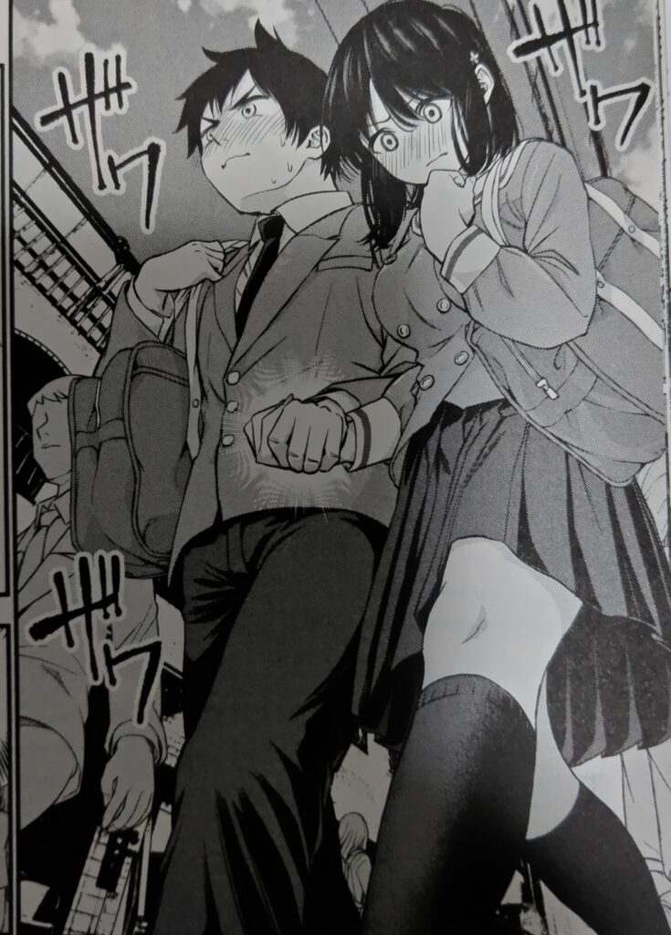 コミックス『幼馴染とはラブコメにならない』1巻より。人目を気にせず手を繋いで歩くえーゆーと汐。